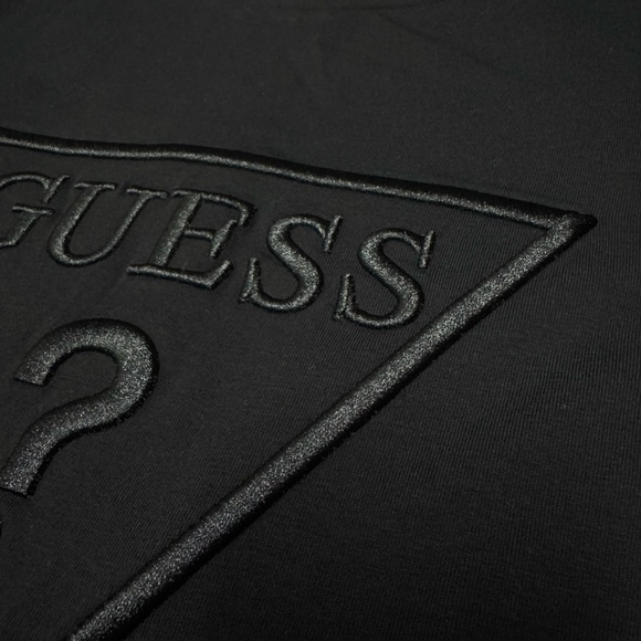 Guess Los Angeles W L Black T-Shirt  Carlee Triangle Tee Front Logo Embroidery - Picture 3 of 9
